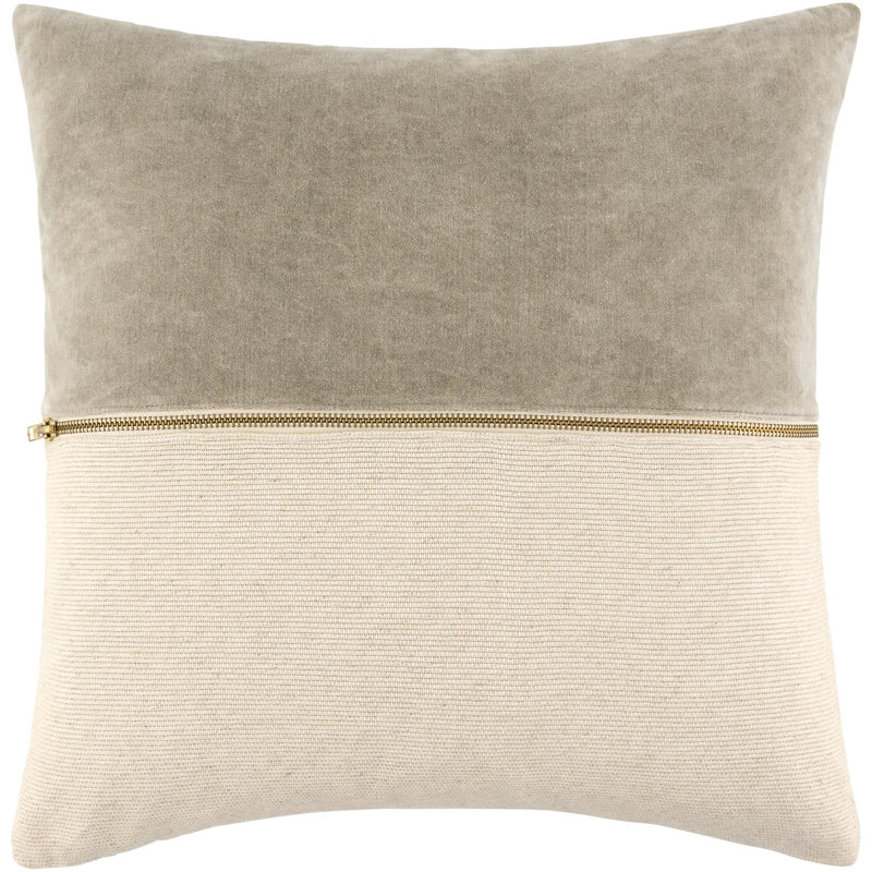 Coussin décoratif Galey Alix X Livabliss San Marco, Housse de coussin seulement - sans coussin, H 22 po x l 22 po, Beige