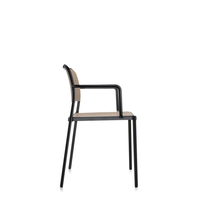 Audrey Armchair, Sand, Black Painted Steel