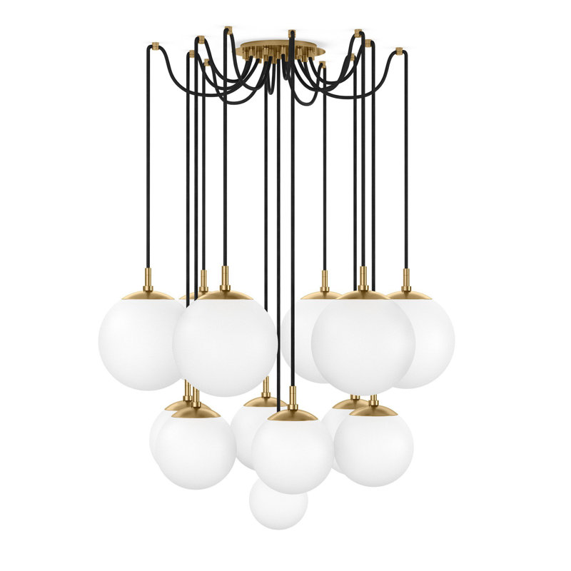 Spider Small Chandelier-Black Gunmetal, Burnished Brass