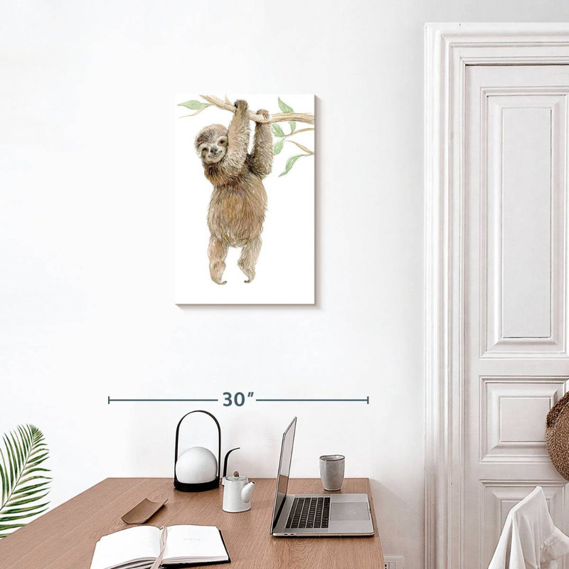 Playful Baby Sloth, 24" H x 16" W
