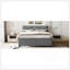 Lit plateforme tapissier avec tête de lit à motif brique et lit gigogne simple, tissu en lin pour un confort moderne et une efficacité d'espace-1153159581