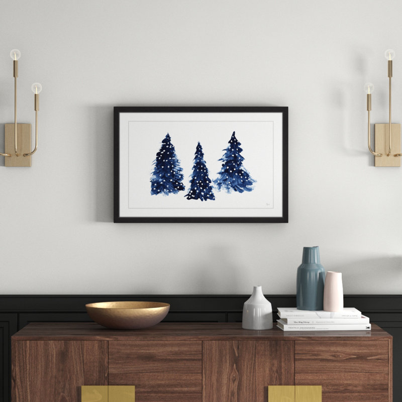 «Trois Arbres» - Impression sur papier encadrée, l 30 po x H 20 po x P 1,5 po