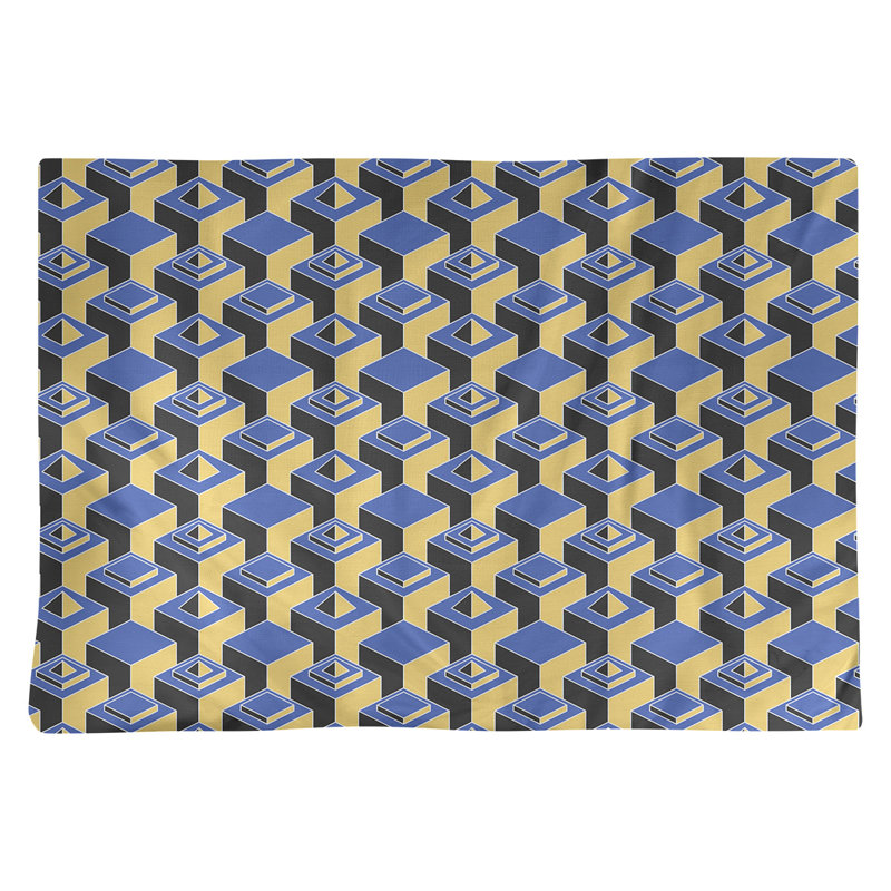 Napperon classique en coton 18 po Skyscraper, Bleu/jaune, polyester