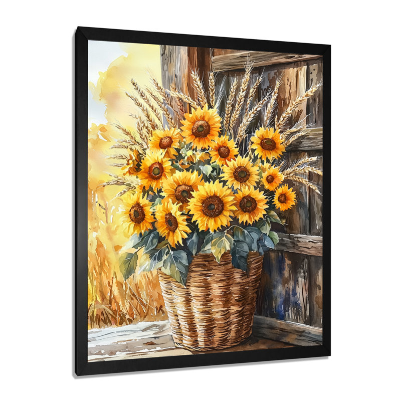 Concetta - impressions sur toile florales, Noir, H 20 po x l 12 po, Reproduction encadrée sans passe-partout