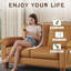 180cm Faux Leather 2-Seater Sofa With Solid Wood Frame, Spring Seat Cushion and Two Throw Pillows-949865239