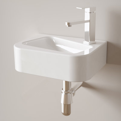 Lavabo de salle de bain flottant, lavabo mural, vasque rectangulaire pour petite salle de bain moderne