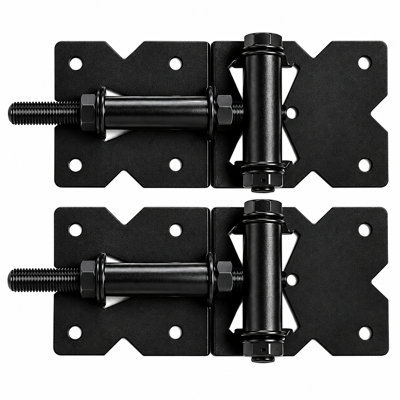 FCD Heavy Duty Fence Gate Hinges, 7.5 x 3.5 Inch, Black, 1 Set