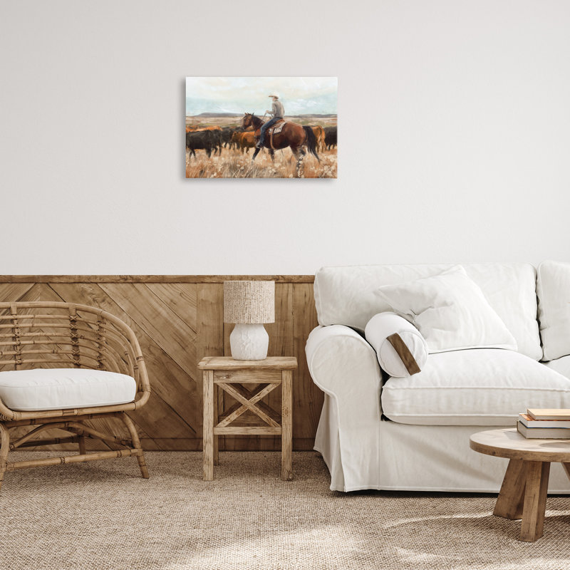 Art mural sur toile Cowboy, H 16 po x l 24 po