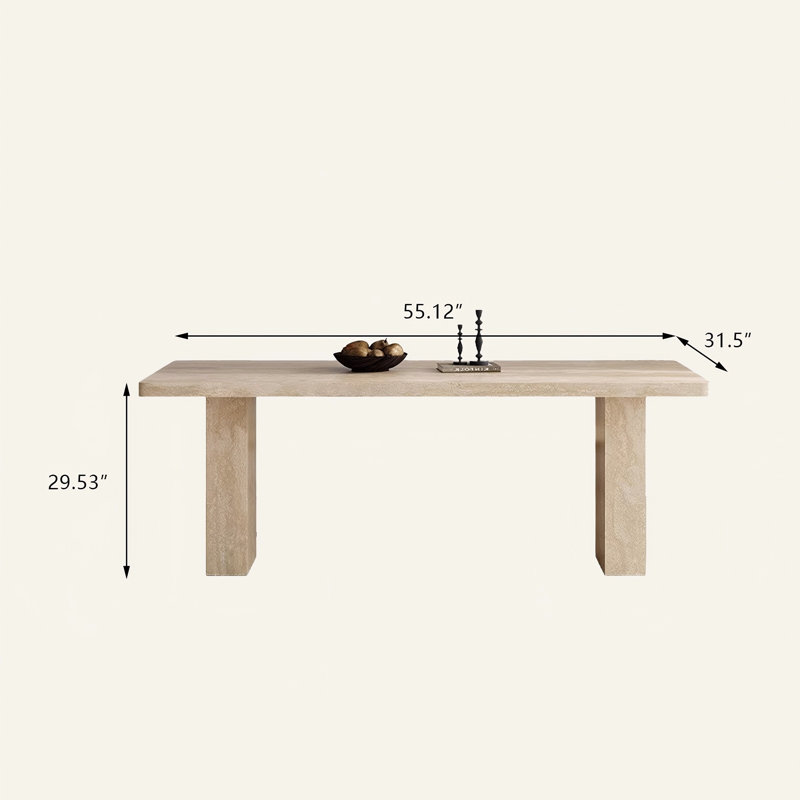 Table de salle à manger Sintered Stone, H 29,53 po x L 55,12 po x l 31,5 po