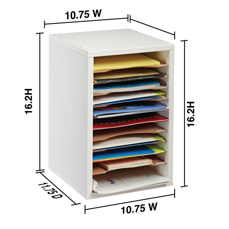  Classroom Keepers 12 x 18 Construction Paper Storage,  10-Slot, White, 17 H x 27 W x 19 D, 1 Unit : File Sorters : Office  Products