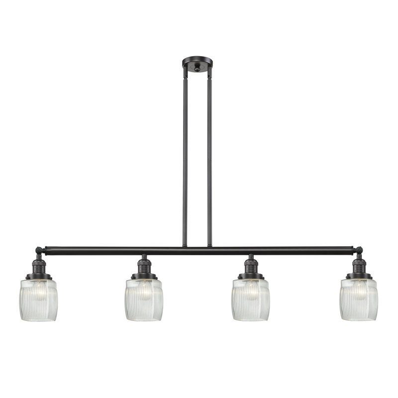 Luminaire suspendu pour îlot de cuisine 4 lumières Leitch, DEL, Nickel poli