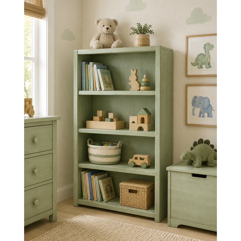 McKaylah Bookcase, European Aquamarine, (2 Shelf) 48” H x 32” W x 13” D