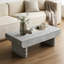 Table basse avec plateau en bois gris, table basse moderne Mid-Century avec tiroir cannelé, table basse de salon, bureau