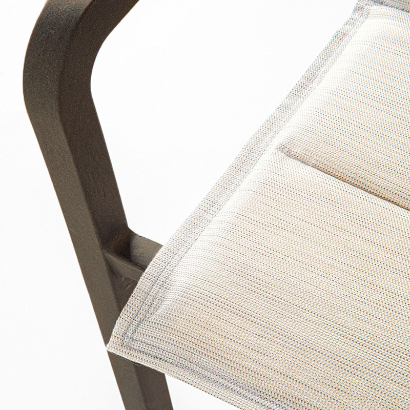 Chaise de salle à manger d'extérieur empilable Sunset Comfort, Beige, Bronze