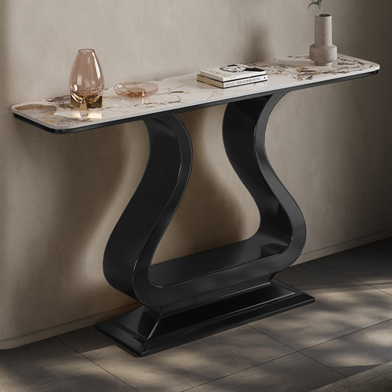 Console légère, luxueuse et moderne, H 33,5 po x l 59 po x P 13,8 po, Noir
