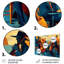 Jazz Silhouettes rétro bleu et brun - art mural musicien-1357789120-1357789135