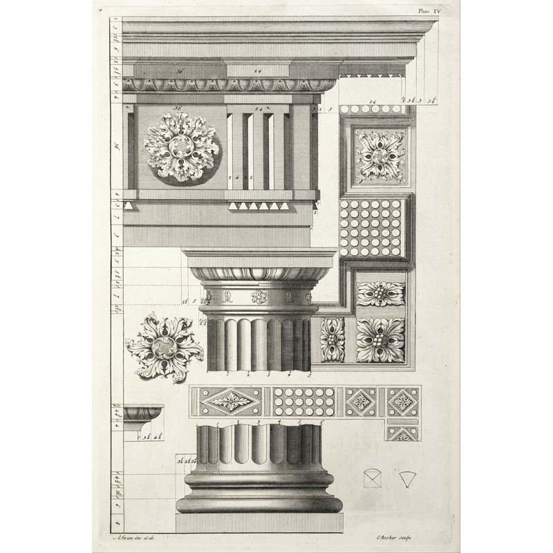 " Column & Rosettes " by Abraham Swan, 18" H x 12" W  