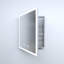 Rectangulaire 24 po L x H 30 po Armoire à pharmacie encastrée / en aluminium argenté antirouille, bandes à DEL haute densité, charnières silencieuses, tablettes réglables en verre trempé, définition