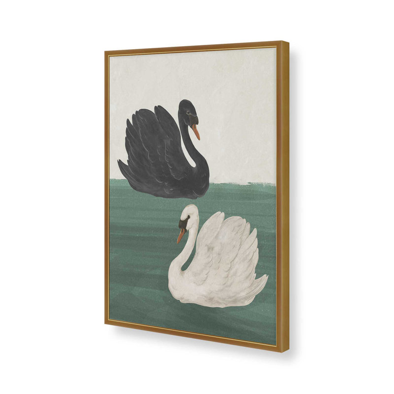 «Black Swan» par Laura Graves, reproduction d'art sur toile, H 16 po x l 12 po, Doré