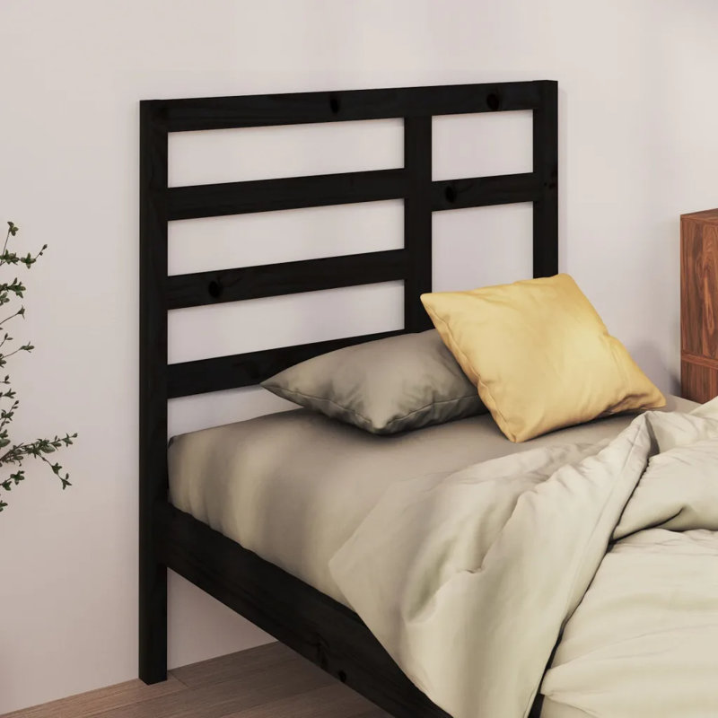 Menendez Solid Wood Headboard, 106 x 104 cm, Black