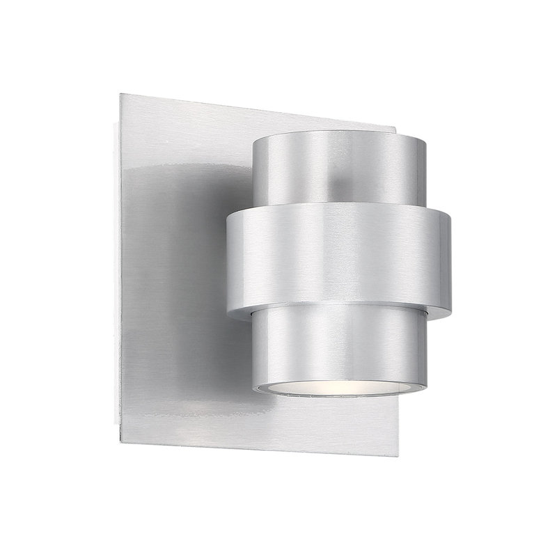 Barrel LED Outdoor Sconce, 5" H x 4.44" W x 5.25" D, Black