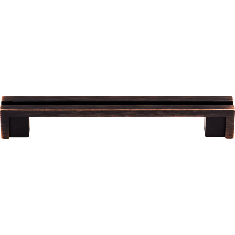 Flat Rail Bar pull, Tuscan Bronze, 5" Center to Center