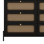 Buffet moderne en bois et rotin avec commode à 6 tiroirs