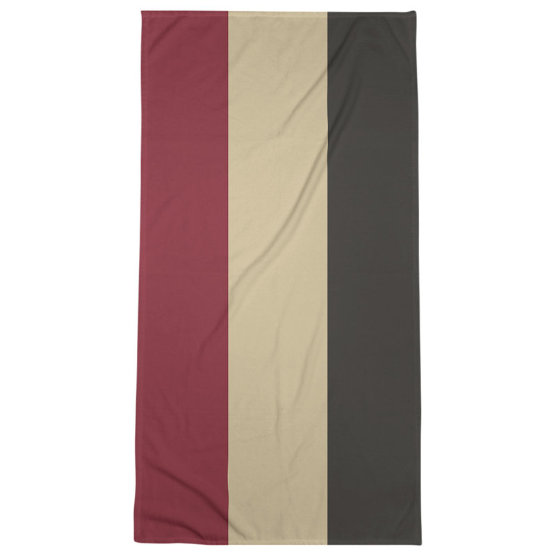 Lightweight Bath Towel, Brick Red/Desert Sand/Black, Poly/Cotton