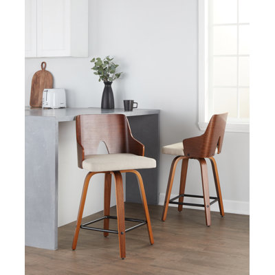 Lakyia Swivel Upholstered Counter Stool
