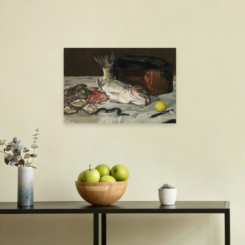 Poisson, 1864 Impression d'art mural contemporain abstrait représentant un poisson, H 12 po x l 18 po