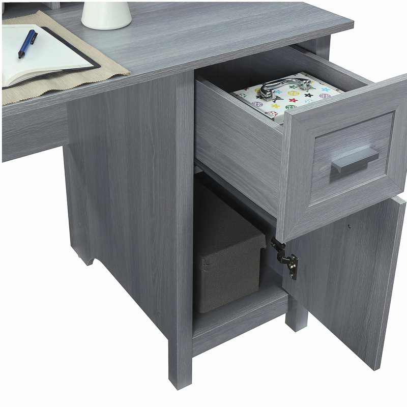 Bureau gris classique avec espace de rangement