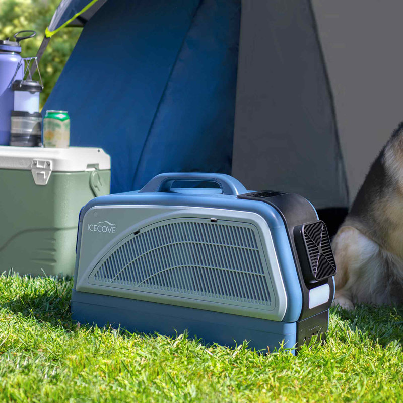Sunjoy Portable Air Conditioner 2500BTU Fast Cooling Car AC Unit, 250W Low Power Consumption, 25.5VDC, 2 Fan Speed, 3 Light Mode for Tent Camping RV Truck Van Life Home