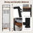 6-Tier Ibrahim With Shelf Rustic Brown And Black, 59-Inch Wall-Leaning Farmhouse Rack For Organized Storage, Freestanding Design Enhances Bathroom Decor, Space-Saving For Small Rooms With Adjustable Feet