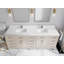 84 po Cambridge X P 22 po Meuble-lavabo double D en grain fin avec quartz blanc Empira