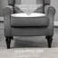 Chaise d'appoint moderne, capitonnée avec accoudoirs ronds et pieds en bois, gris foncé-980401128