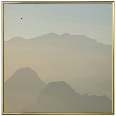 16x16 Picture Frame Gold Metal I Style AF732-PI , 0.375 Inch Metal Moulding , Includes Acrylic and Backing , Wall Display Frame for Art, Posters, or Photos , Frame USA