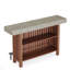 62.99 Inch Red & Cement Large Home Bar Unit with 2-Tier Storage, Modern Mini Bar Height Pub Table for Entertaining(Table Only)