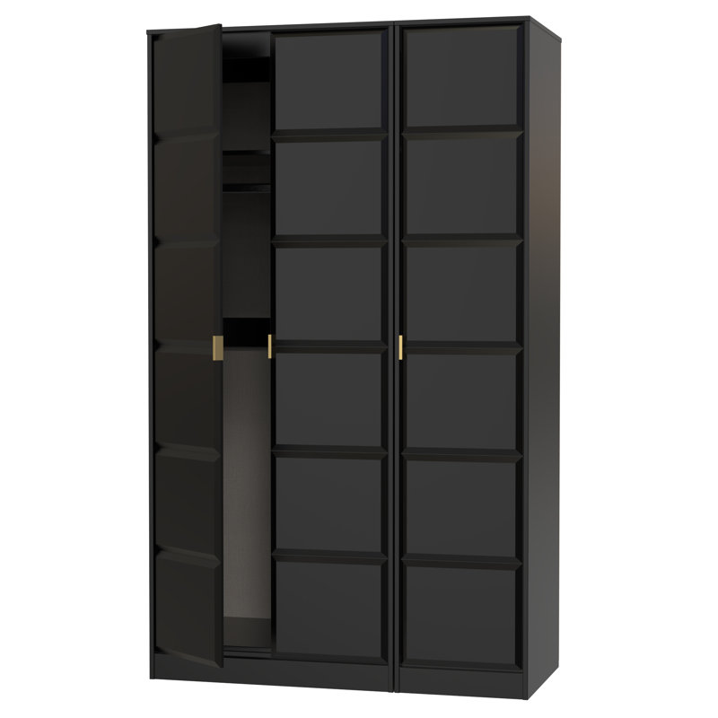 Alcimon 3 Door Wardrobe, Black