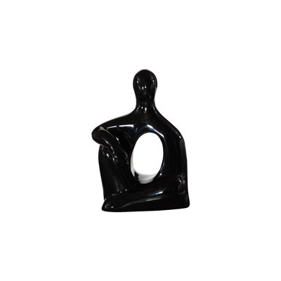 Sculpture assise, gelcoat noir