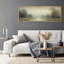 «Foggy River Landscape», art mural sur toile - Scène de nature tranquille dans des tons neutres doux-115165302-115165300