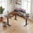 75" Reversible L Shaped Standing Desk, Height Adjustable with Cup Holder, Electric Corner Computer Workstation, Sit Stand up Home Office, Ergonomic Gaming, Black Walnut-1518105331-1518505198