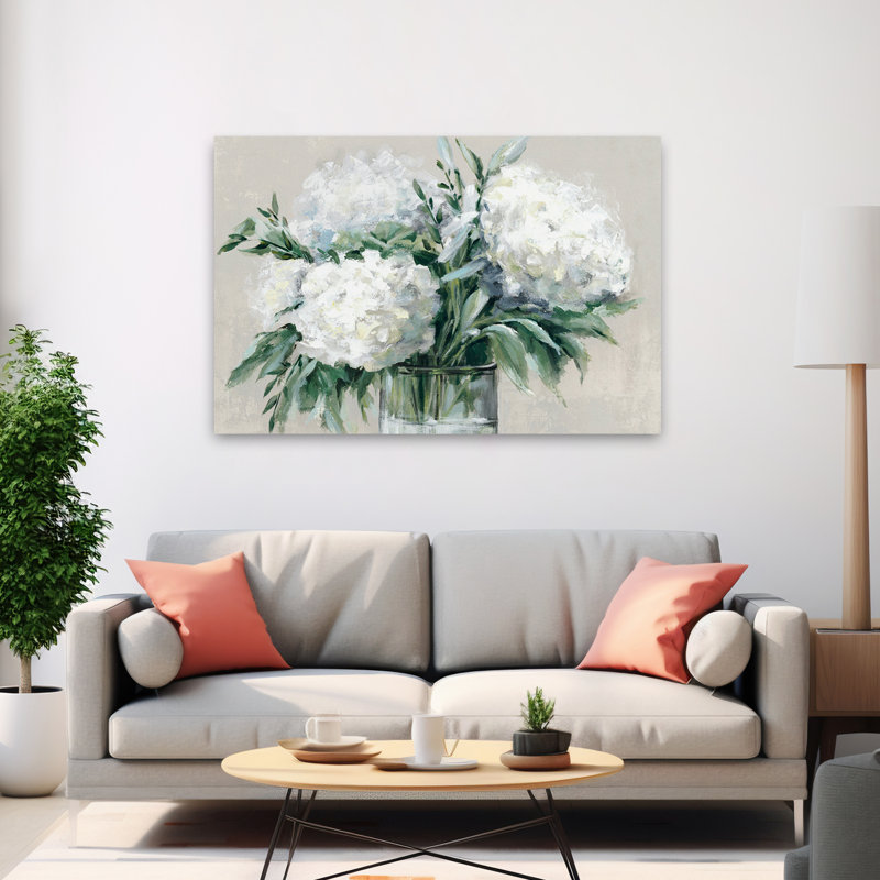 Plantes, fleurs, hortensia, art mural, H 40 po x l 60 po