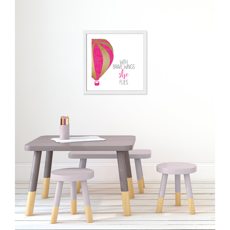 avec des ailes courageuses, impression sur papier, H 22,5 po x l 22,5 po x P 0,63 po, Cadre blanc