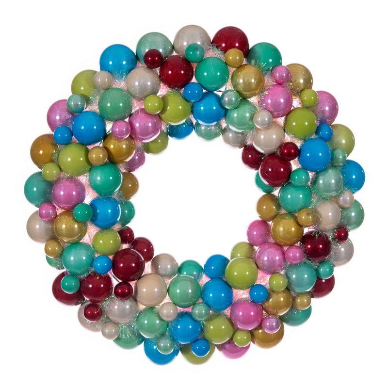 Couronne à billes 28 po UV brillant mat, Bleu; vert; rouge; or; rose