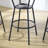 Round Bar Table And Stool Set With Shelf, Upholstered Stool With Backrest, Rustic Brown, 24.17"W X 24.17"D X 36.02"H