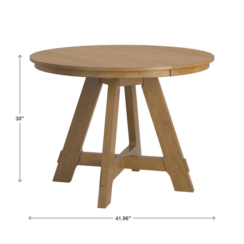 Cipolla 42"-60" Wood Finish Extendable Round Dining Set - 5-Piece, Dining Table And Cream Boucle Fabric Dining Chairs, Oak