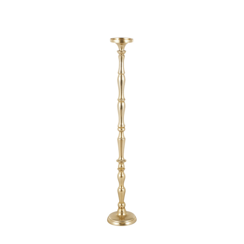 Aluminum Metal Floor Brass Decorative Candle Holder, 42.5" H x 7" W x 7" D