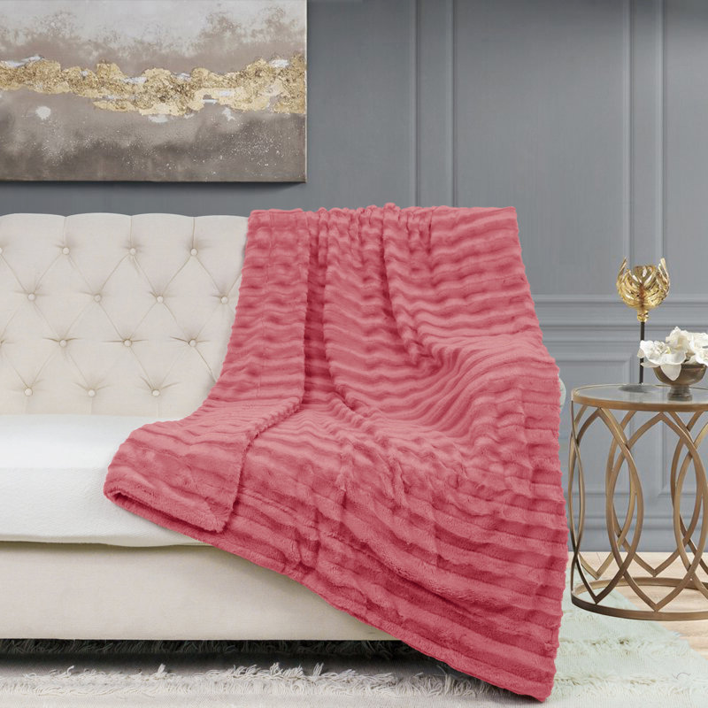 Throw Blanket, Spice Coral, 127cm W x 152.4cm L