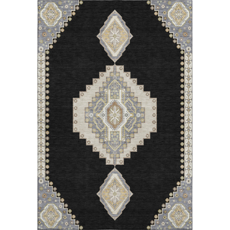 Premium Machine Washable Colmenero AMF1014 Oriental Rug, Rectangle 3' x 5'