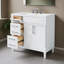 Meuble-lavabo de 36 po avec lavabo en résine supérieur, armoire de rangement autoportante avec 2 tiroirs et un tiroir basculant-1378375281